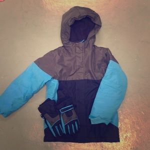 Boys Winter Jacket with Gloves (size 5/6)
